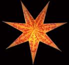 Baby Kamal orange - Foldable glowing star, paper poinsettia with 7 points, 40 cm